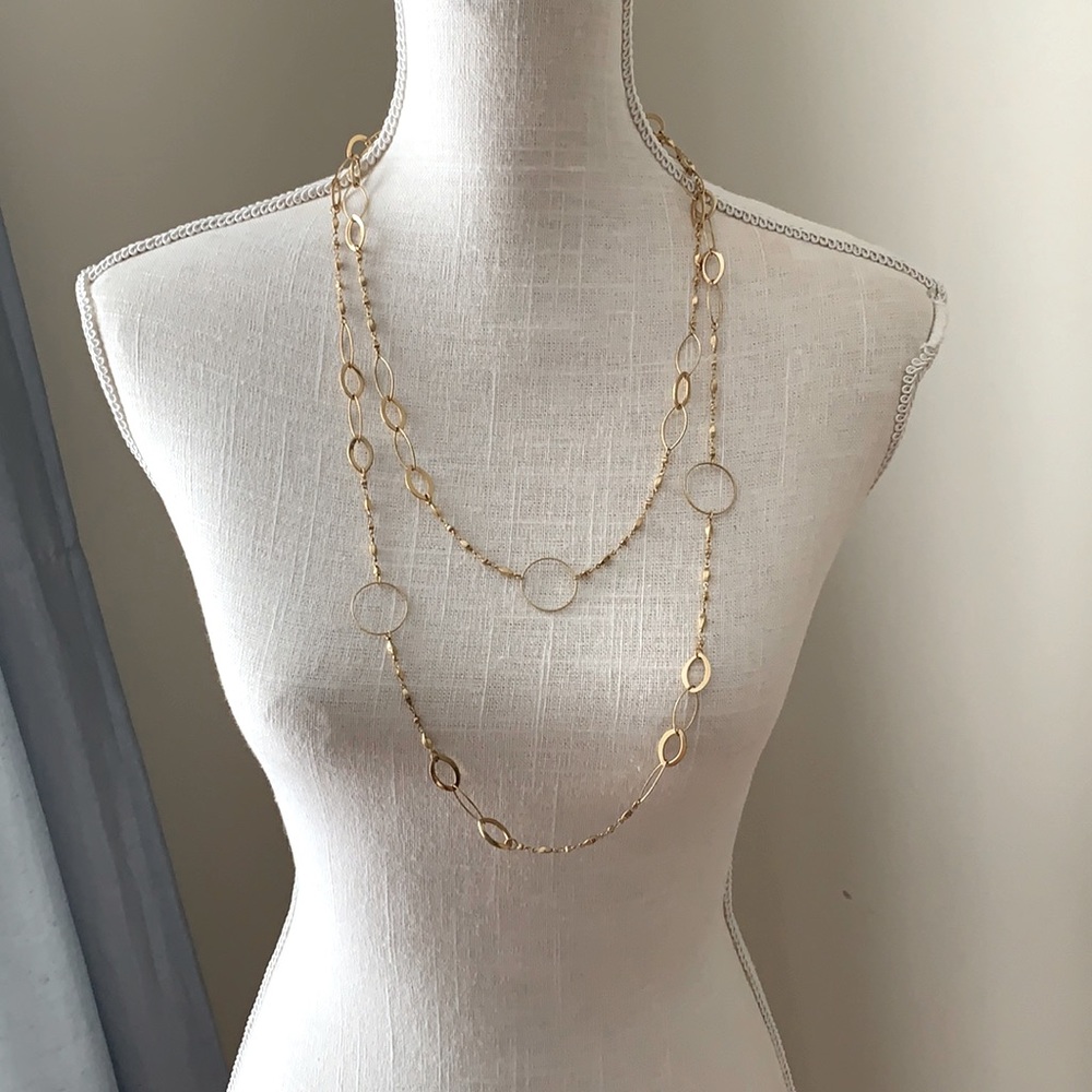 Long Gold Chain-Link Necklace